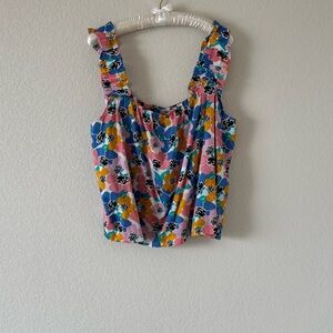 Vibrant Floral Sleeveless Blouse